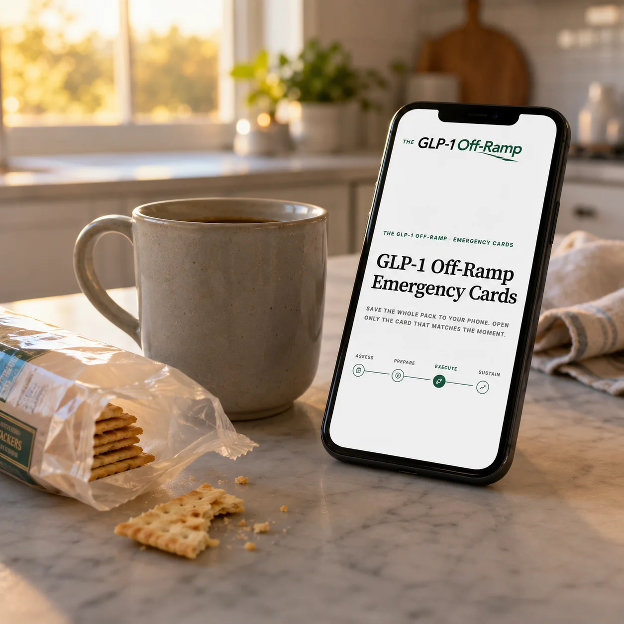The six Emergency Cards open on a phone.